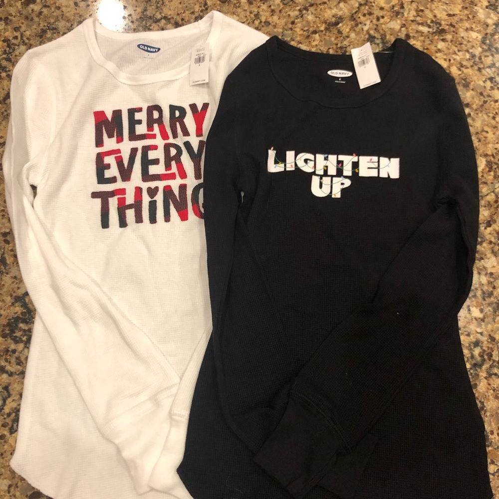Old Navy women’s waffle long sleeve Xmas shirts